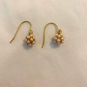 Pearl Cluster Dangle Earrings